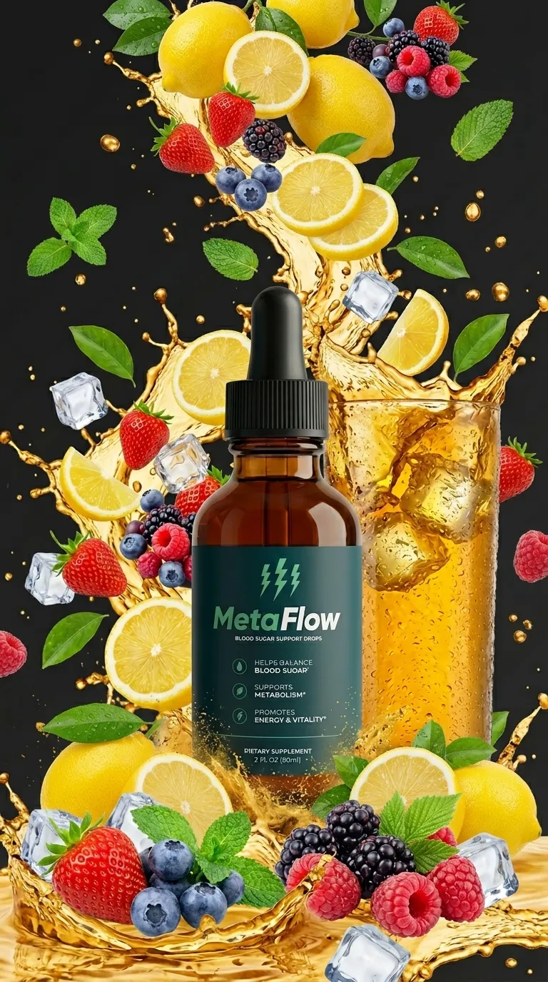 MetaFlow Blood Sugar Support Drops with natural fruit splash - Premium Energy Supplement USA