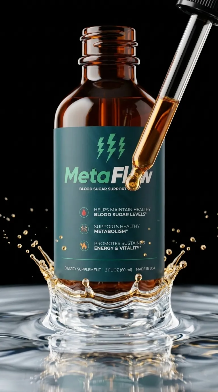 MetaFlow Blood Sugar Support Drops - Made in USA - Healthy Metabolism & Energy Supplement