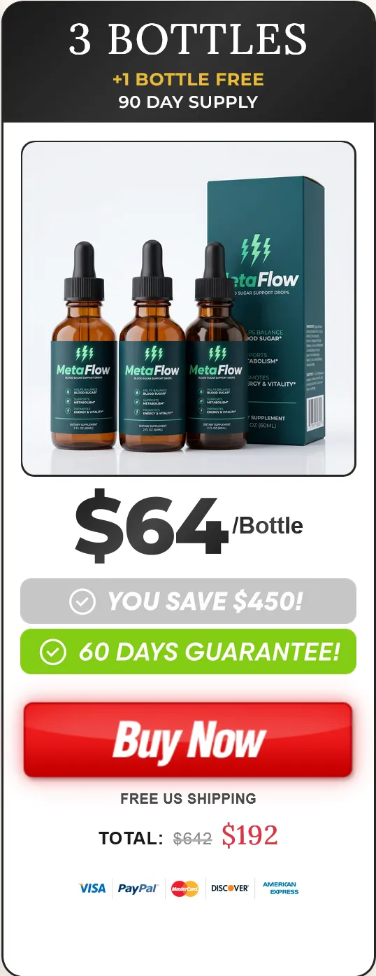 MetaFlow Blood Sugar Support 3+1 Bundle - Best Price USA - Save $450 Today